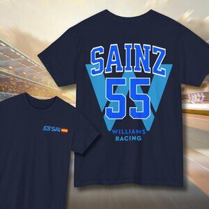 Williams Racing F1 Car T-Shirt, Formula 1 Fan Shirt, Carlos Sainz T-Shirt, Smoot